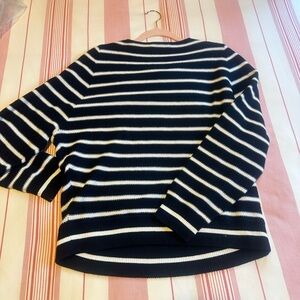 Vince Cotton Stripe Boatneck Sweater Medium